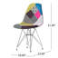 Chaises d'appoint de style bohémien, pieds chromés et décoration géométrique colorée mangeant avec base