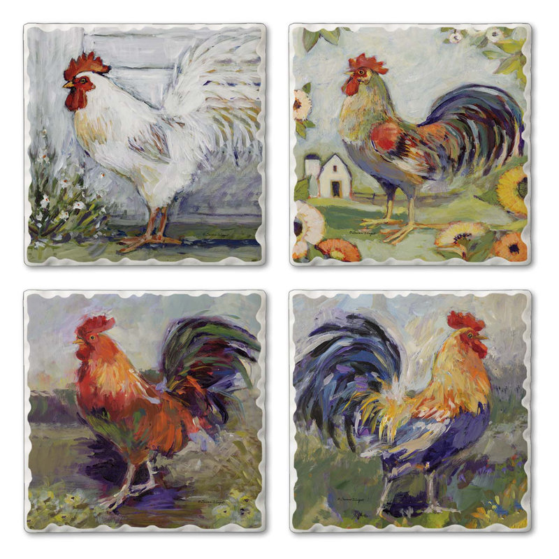 Paquet de 4 sous-verres Meadowbrook Farm Roosters