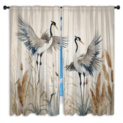 Rideaux Crane à l'aquarelle Cranes