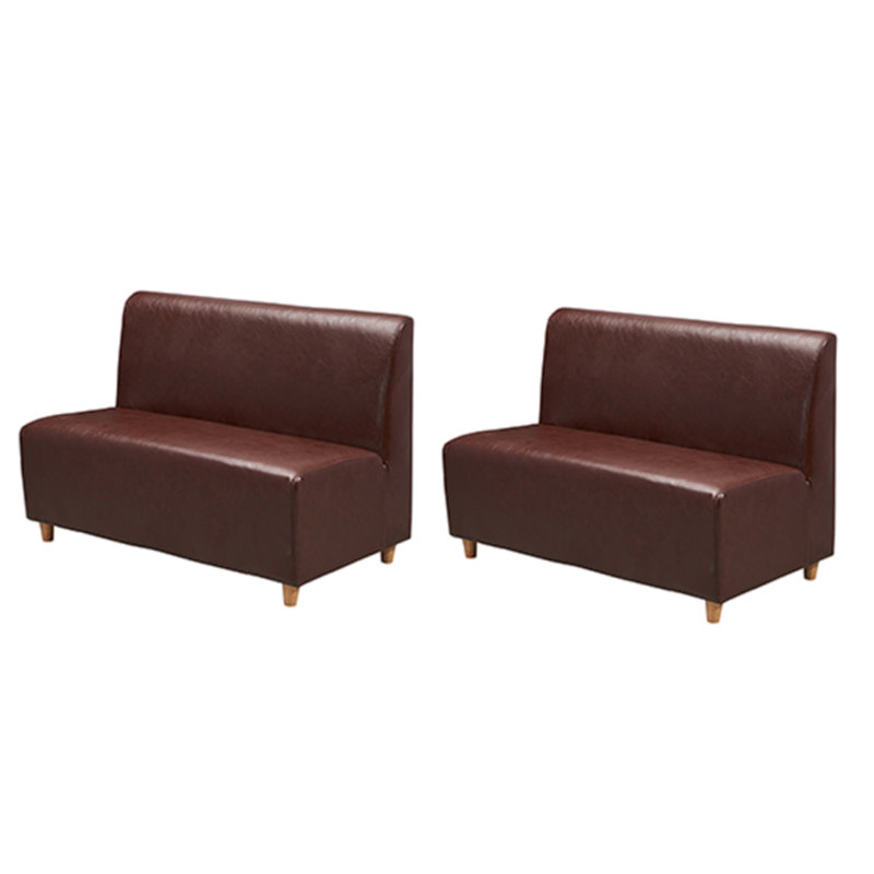 Banc rembourré en similicuir Casual Cafe, Brun foncé