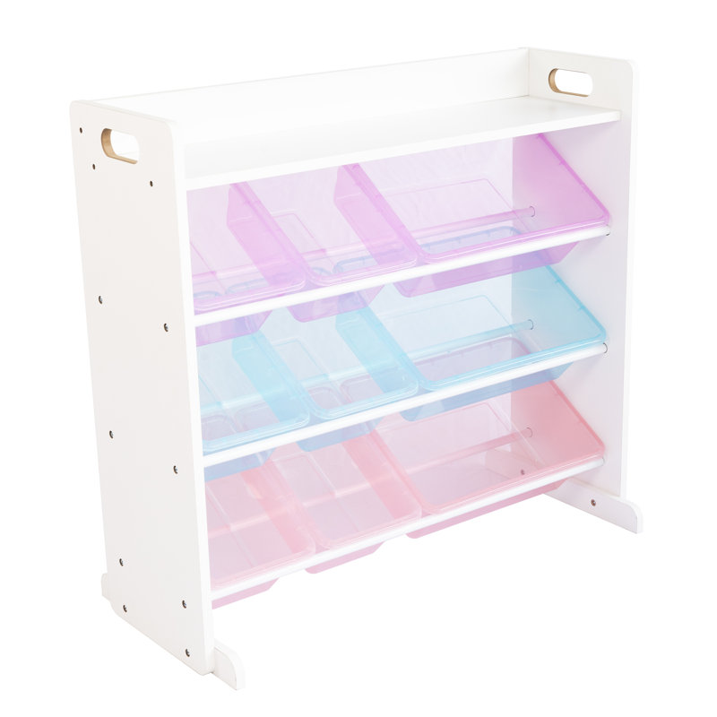 Organisateur de jouets Marvyl, Bois blanc / transparent
