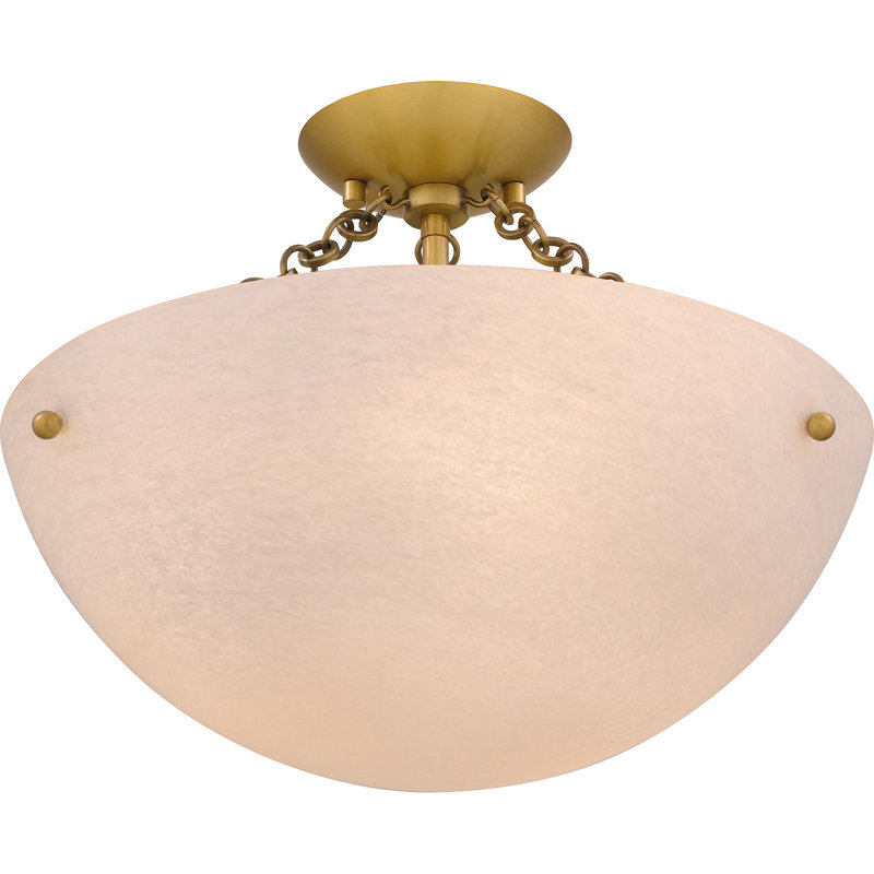 Liesgret 3-Light Brushed Gold Semi-Flush Mount