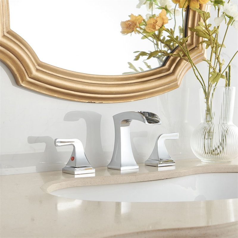 2-handle Bathroom Faucet with Drain Assembly, Polished Chrome