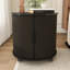 Table de bout cylindrique avec station de charge et rangement pour porte coulissante