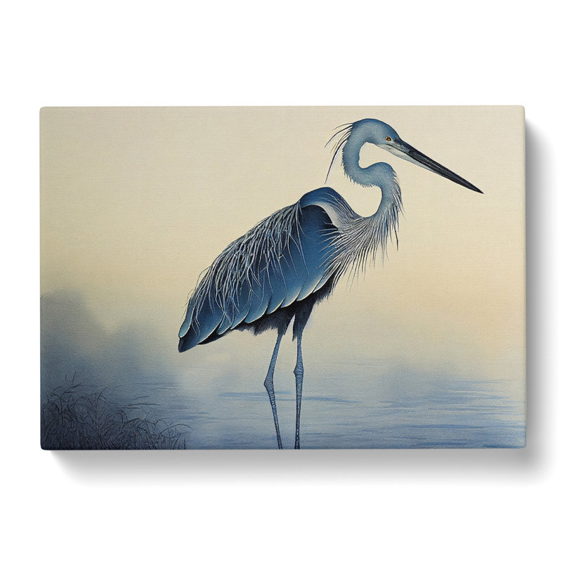 Heron Bird Watercolour Vol.1 - Wrapped Canvas Painting, 40cm H x 60cm W x 3cm D