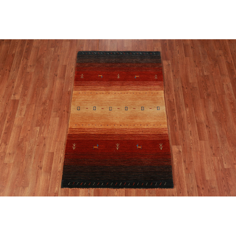 Striped Gabbeh Indian Accent Rug 3x5