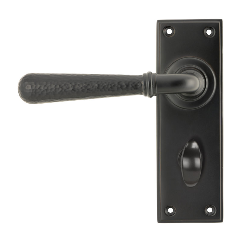 Hammered Newbury Double Dummy Door Handle, Aged Bronze