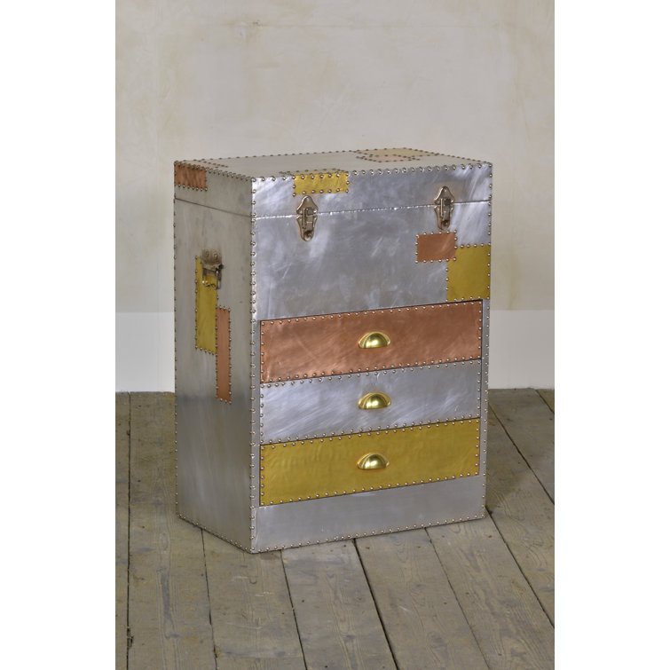 Aluminium and Copper 3 Drawer Chest of Drawers