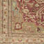 Tapis de zone en laine rouge foncé/bleu clair 4 pi 1 po x 5 pi 11 po one-of-kind-noué la main Oklahoma