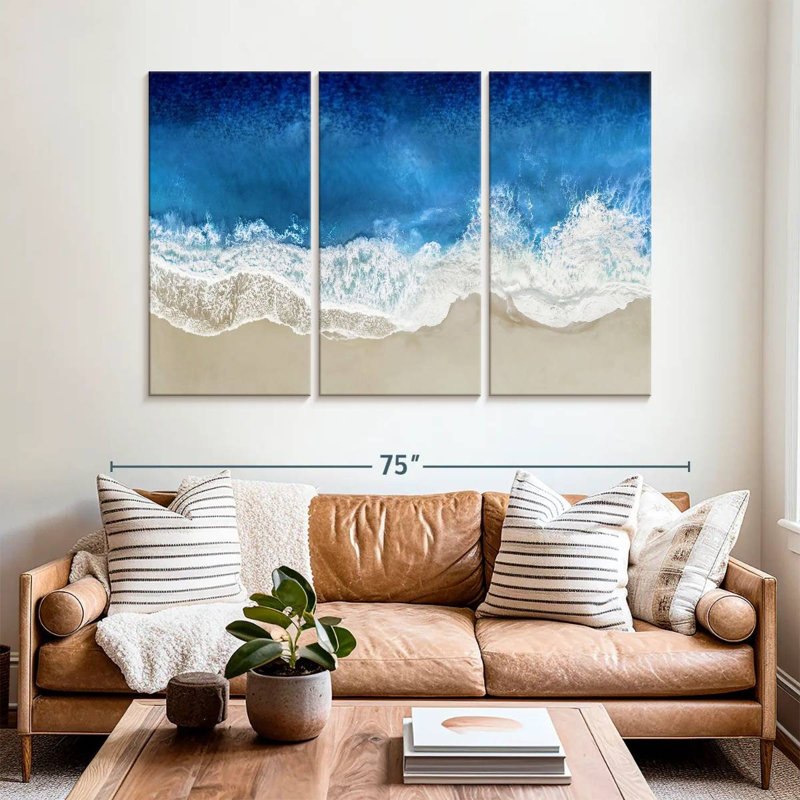 Gillard Indigo Waves From Above I, H 42 po x l 65 po