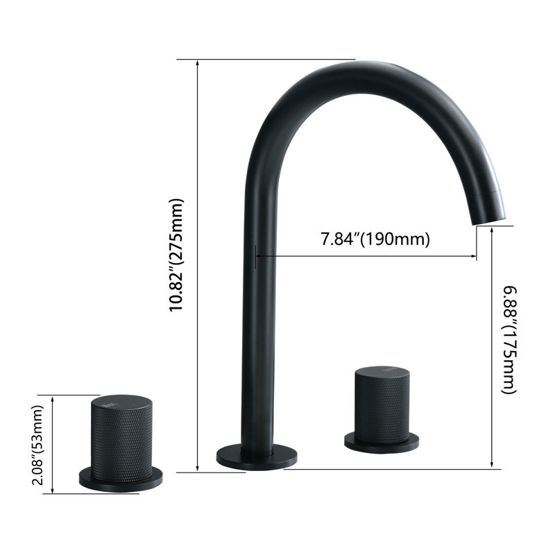 Robinet de salle de bain classique noir mat avec valve quart de tour et cartouche à finition contemporaine