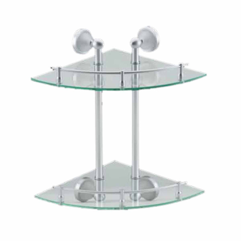 Kiley 2 Piece Glass Corner Shelf with Towel Bar