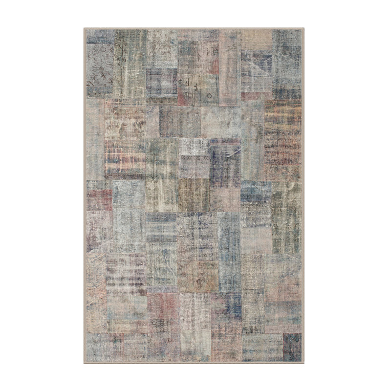 Tapis gris/noir/brun zone contemporaine, Rectangle 5 pi x 7 pi
