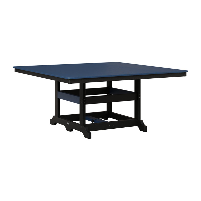 Garden Classic Outdoor Square Dining Table, Navy Blue, Black