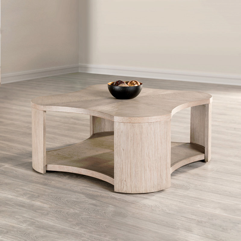 Table basse 1Pc de style moderne avec structure ouverte en bois d'hévéa