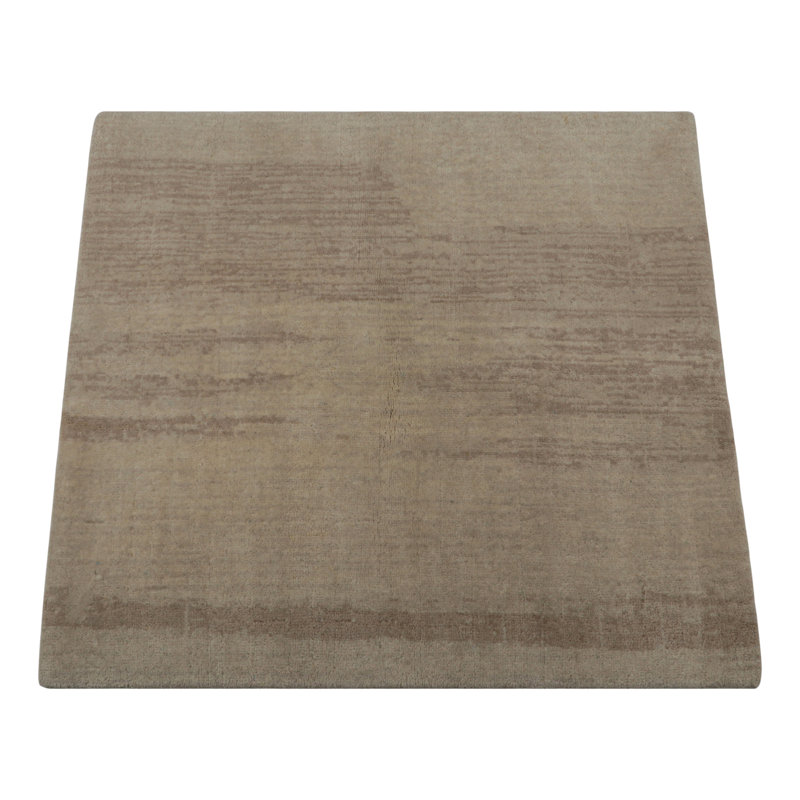 Rug & Kilim’S Contemporary Textural Solid Rug In Beige-Brown & Cream With Striae