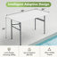 4 pi Table pliante portative en plastique pour patio, 400 lb, table en plastique noir robuste pour le pique-nique intérieur et extérieur