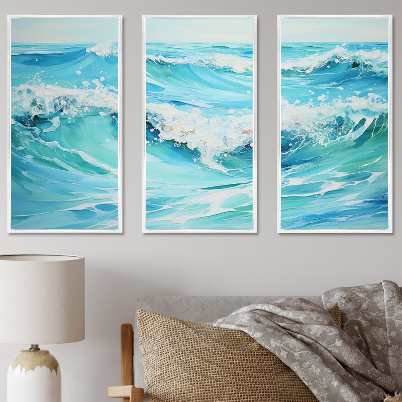Ensemble de salon Ocean Charm, Cadre flottant blanc, H 40 po x l 60 po x P 1 po