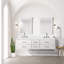 Ensemble de meuble-lavabo double avec plateau blanc et robinet-2117743765-2117743767