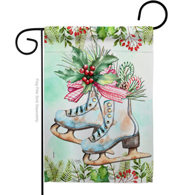 Drapeau de jardin en mélange de polyester 18 x 13 pi Skate Wonderland