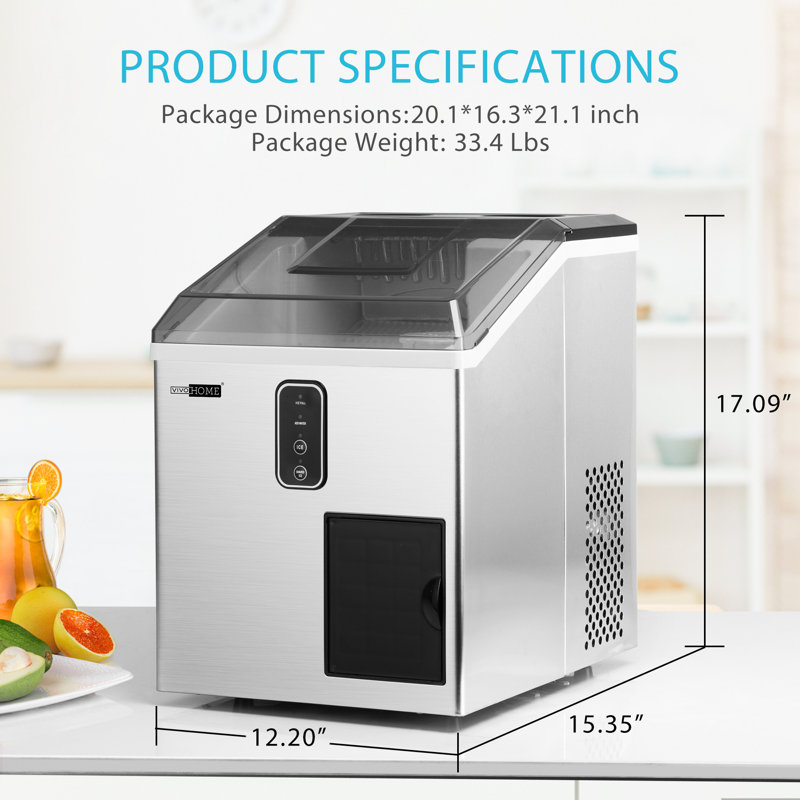 VIVOHOME 33 Lb. Daily Production Bullet Clear Ice Freestanding Ice Maker