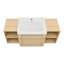 Meuble-lavabo mural moderne avec lavabo, chêne blanc américain, rangement spacieux