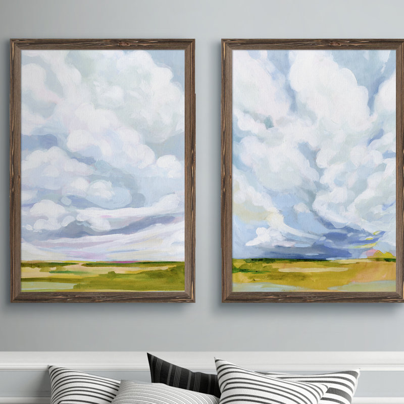«Ocean Eye I» par Vincent Van Gogh - ensemble de 2 reproductions d'art encadrées, H 20 po x l 16 po x P 1,25 po, Pas de tapis