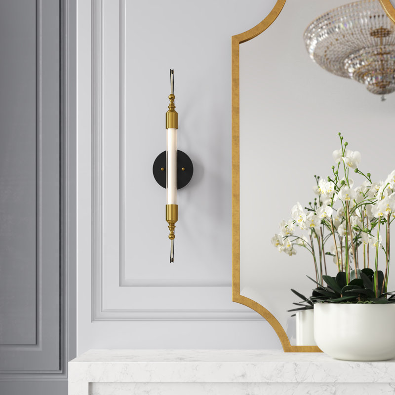 Otto 2 - Light Dimmable Black/Brass Armed Sconce