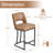 Modern Counter Height Barstools with Cutout Back, Comfy Faux Leather Kitchen Island Stool with Metal Frame, Set of 4-1478654787-1478654785