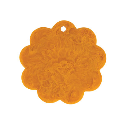 Marbled Resin Scalloped Cheese and Serving Board with Handle