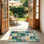 Tapis de sol Coastal Starfish Shell pour porche d'entrée, 24 x 36 po, bleu sarcelle