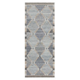 Scandinavian Outdoor Rug, Gray & Blue Geometric Runner By Rug & Kilim