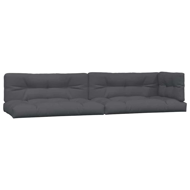 Pallet Cushion Set of 5 Anthracite 100 Percent Polyester Large Outdoor Pallet Cushions, Anthracite