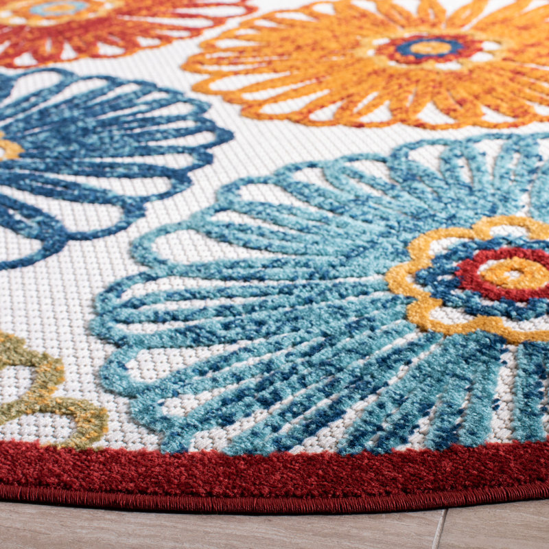 Tapis d'intérieur / extérieur floral Kellems Performance, Rond 8 pi