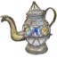 Antique Moroccan Brass-inlaid Ceramic-art Accent