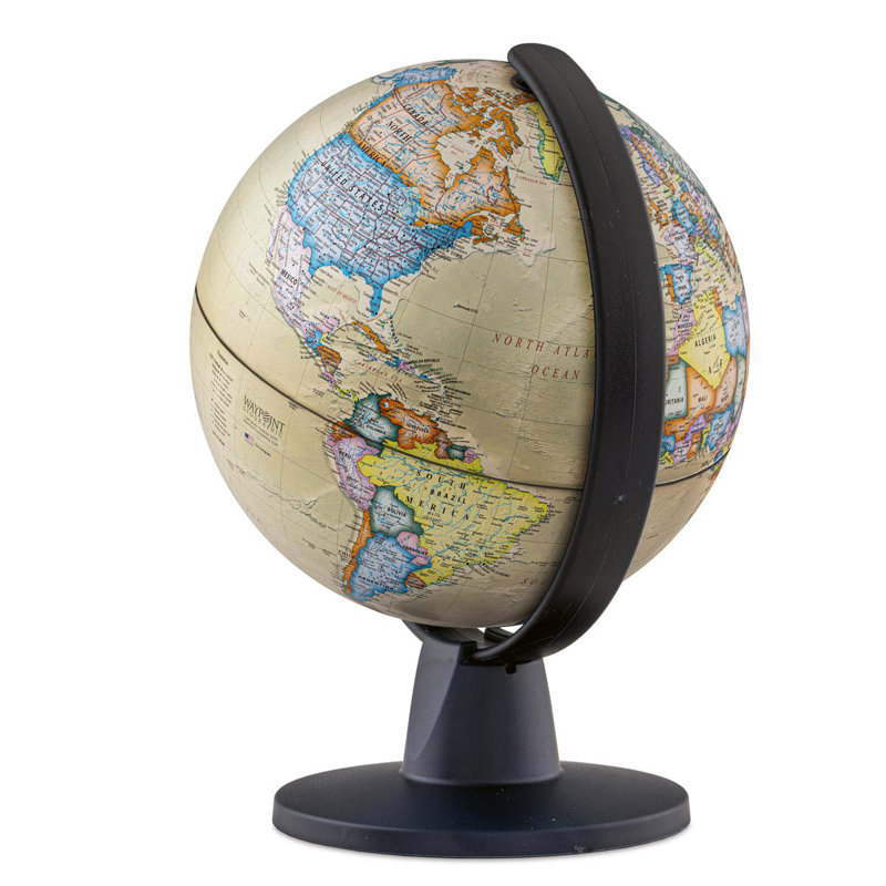 Globe terrestre de style antique GeoClassic 6 po - Carte politique compacte avec globe en acrylique