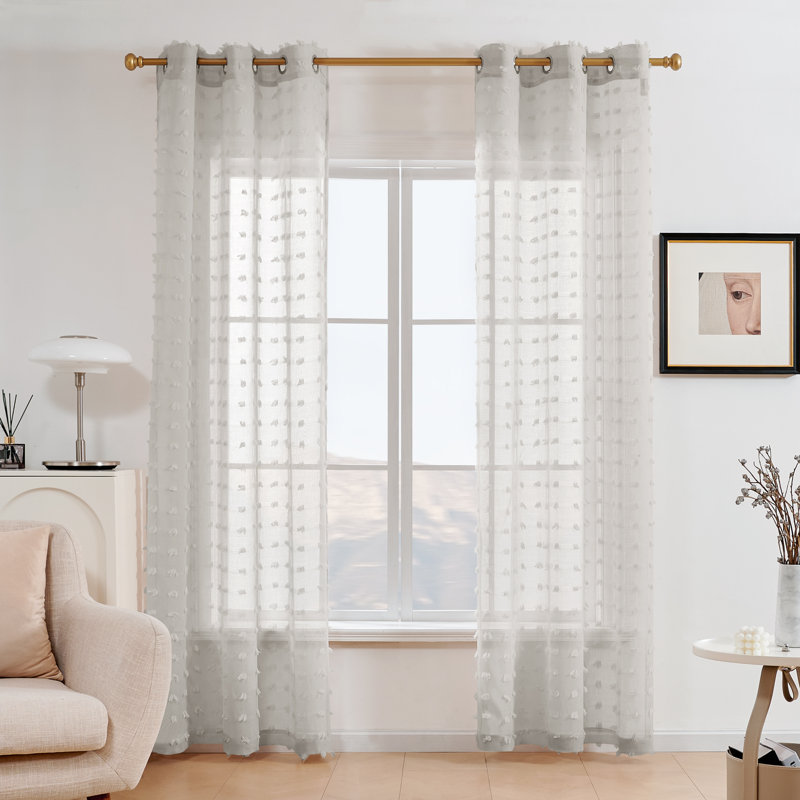 Codah Sheer Curtain Pair, 42" W x 63" L, Gray