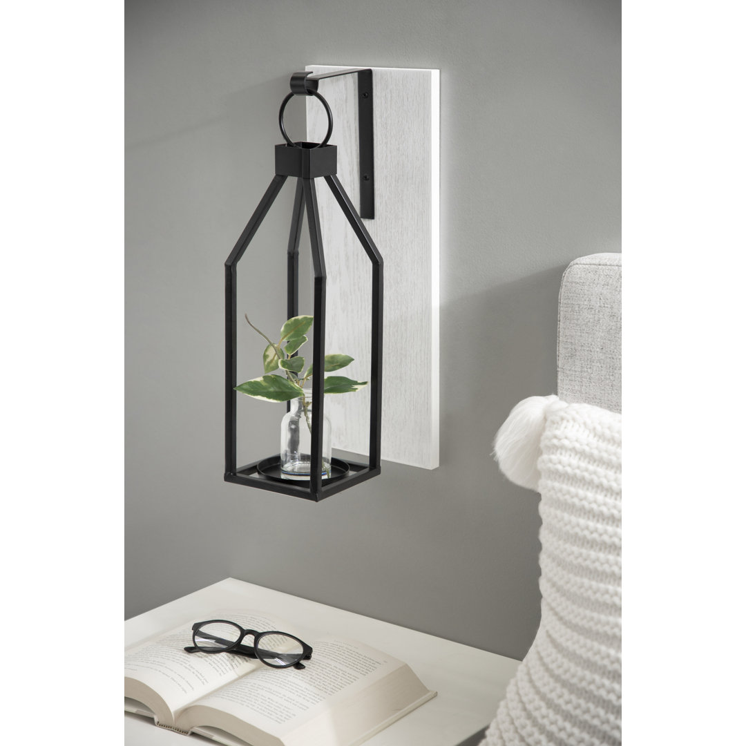 Martinek 18.75" Metal/Wood/Glass Wall Sconce Three Posts™ 