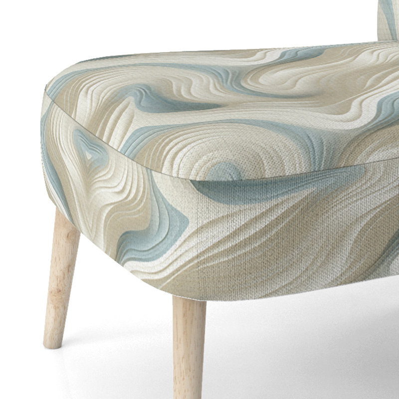 Sculptural Simplicity - Chaise d'appoint rembourrée contemporaine, chaise d'appoint beige