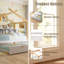 Lit en bois pour maison - Structure en bois avec couchette et bibliothèque