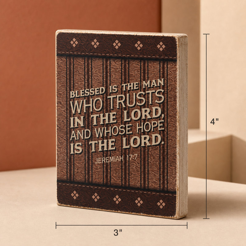 Plaque de table « Heureux l'homme » 3x4