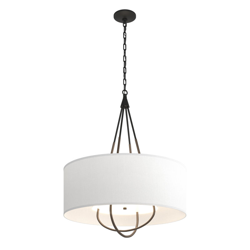 Loop 4 - Light Chandelier, Bronze, Natural Anna, Black