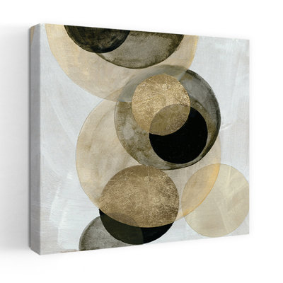 Gold Circles I Abstract Geometric Modern Art