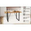 Ensemble de table de salle à manger en bois aggloméré de 55 po et chaise en suède moderne 4 pièces, base rectangulaire en métal pour une salle à manger élégante-1107136245-1107136250