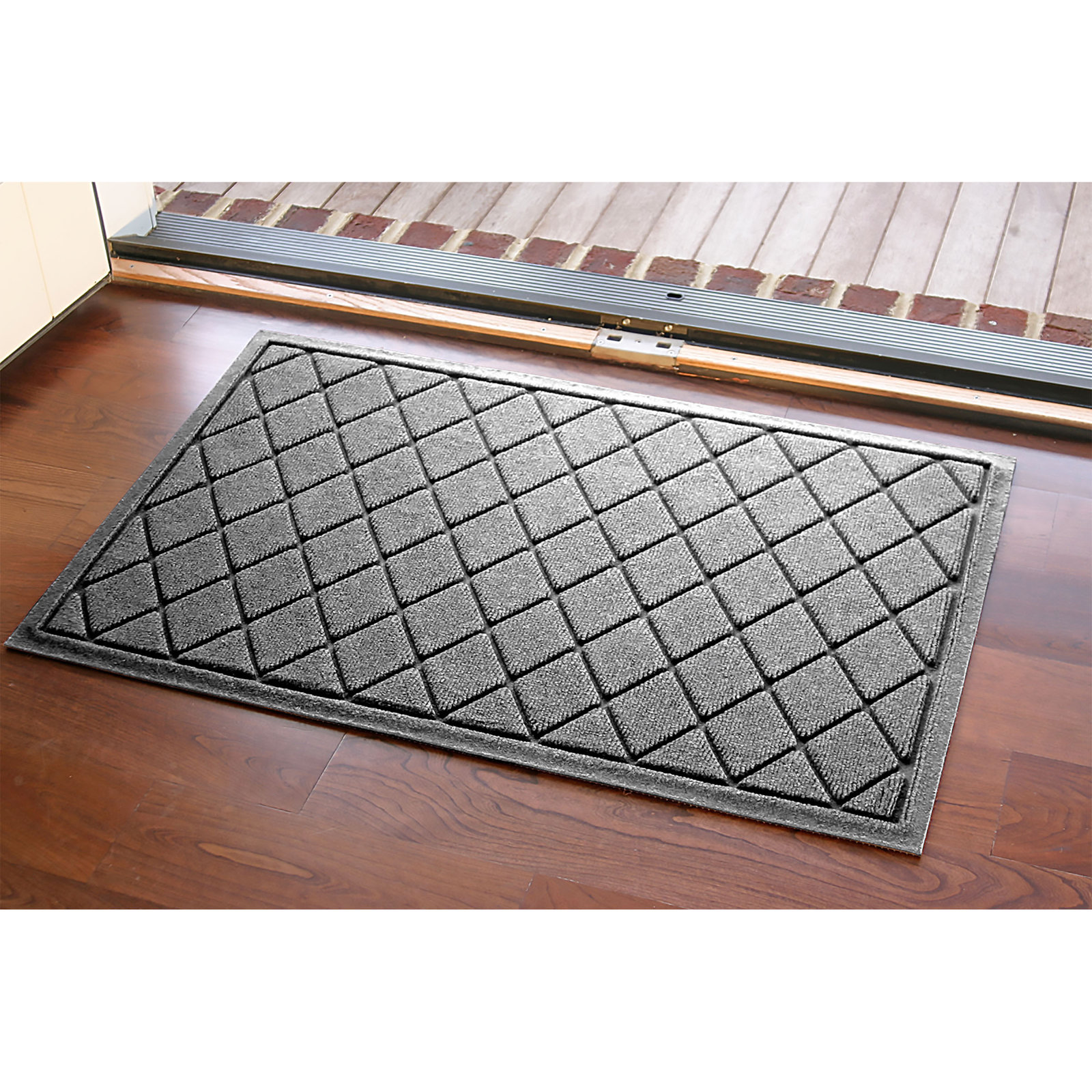 WaterHog Non-Slip Indoor/Outdoor Doormat, Medium Grey, Rectangle 24" x 36"