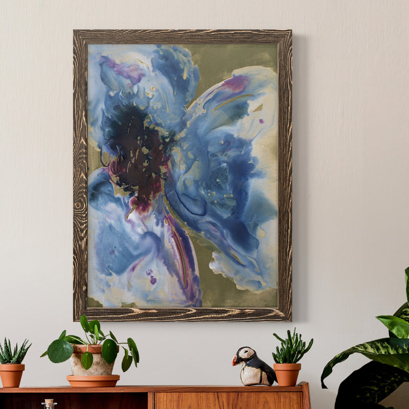 Beauté changeante II - Peinture sur toile encadrée, H 20 po x l 17 po x P 1 po, Noyer