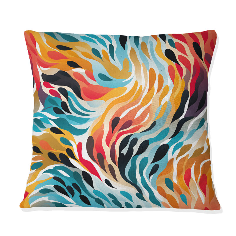 Rainbow Cheetah Waves - Coussin décoratif imprimé, H 18 po x l 18 po