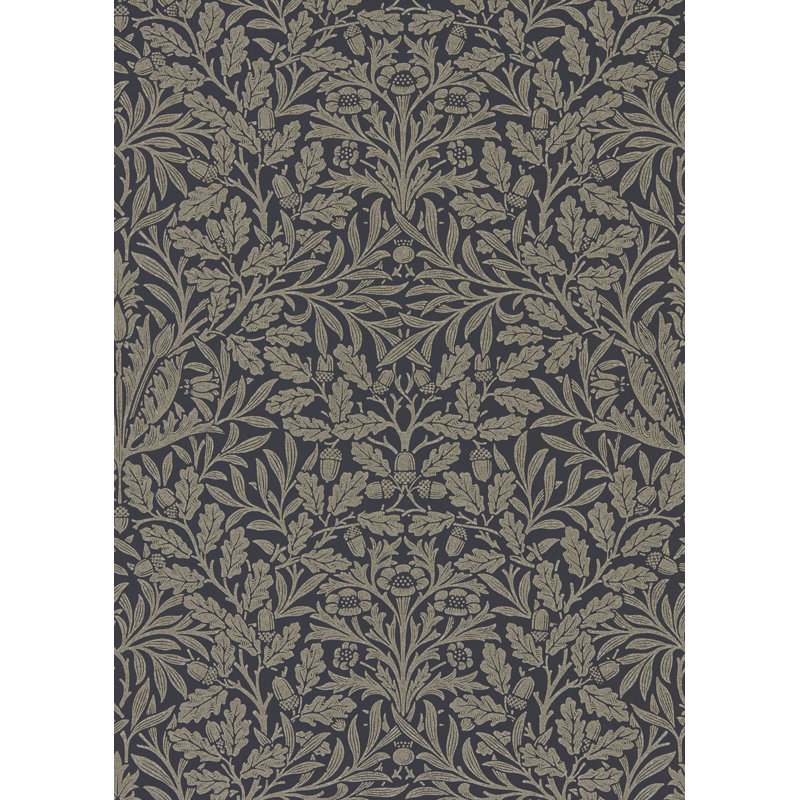 Pure Acorn Wallpaper, Charcoal/Gilver