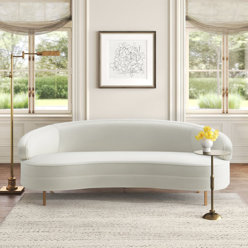 Avanah Upholstered 89.4'' Sofa, Ivory Boucle