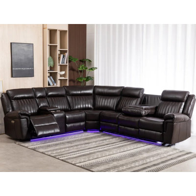 Canapé modulaire en cuir 3 pièces Arvard